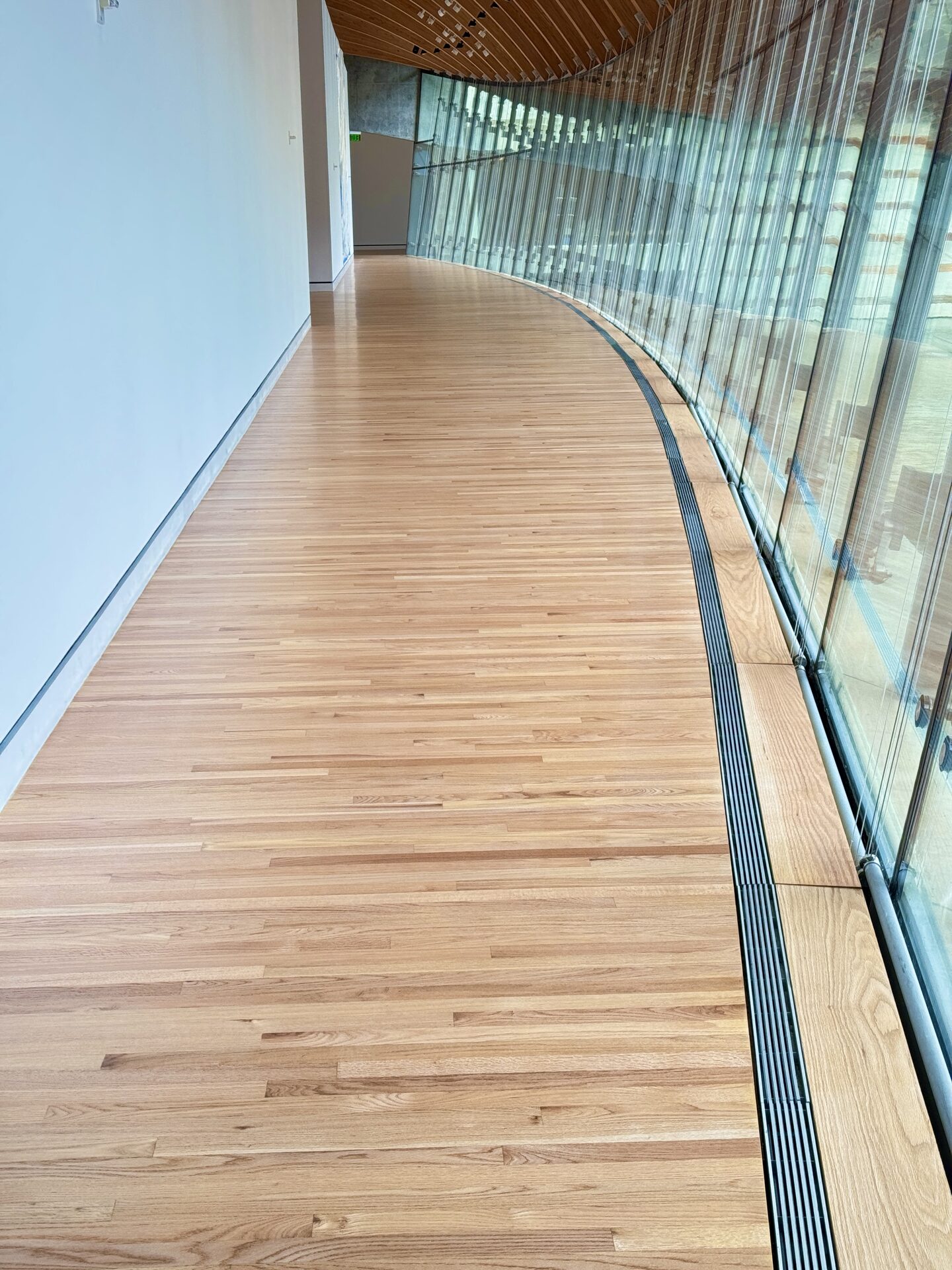 Red oak floor system detail from the Crystal Bridges Museum project by Heritage Hardwood Floors